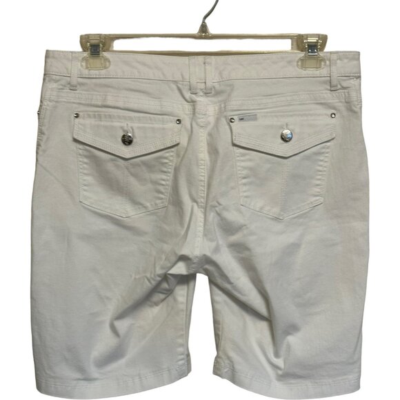 Lee Slender Secret Lower On The Waist Women's Size 14 Medium White Shorts - Picture 5 of 9